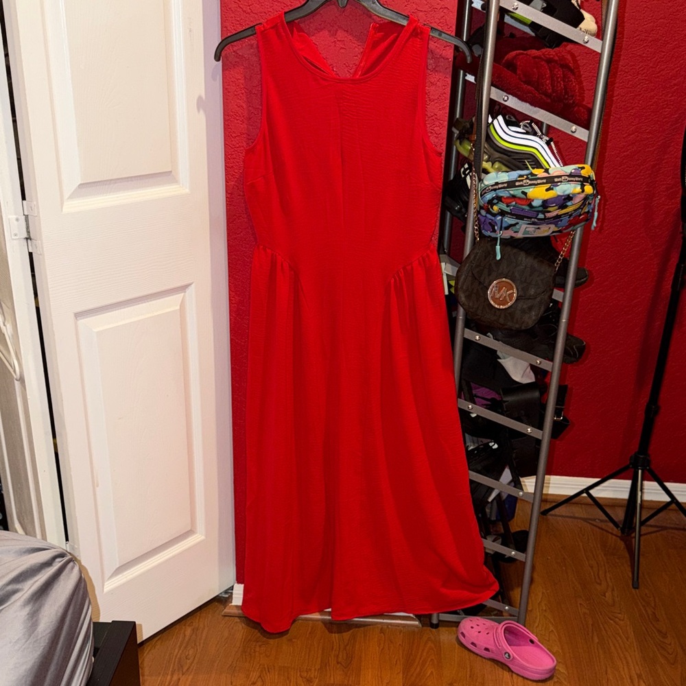 SHEIN Vibrant Red Maxi Dress